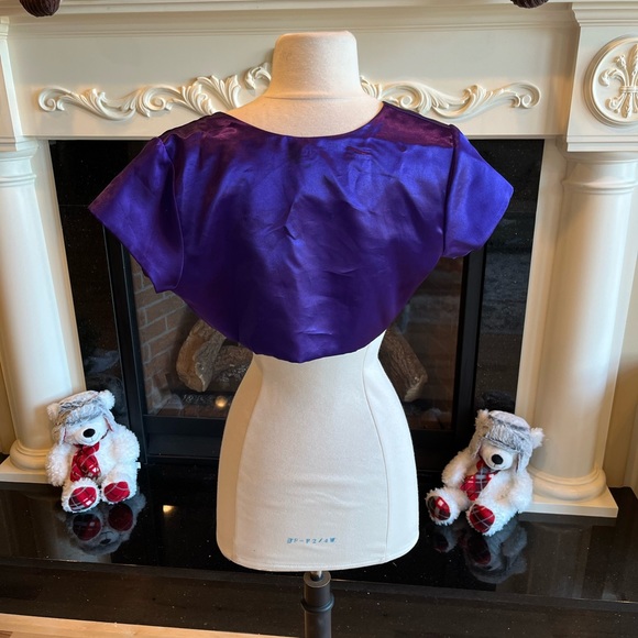 Purple Cropped Jacket Lightweight Lily Kids Girls 14 Top Glam - Picture 2 of 6